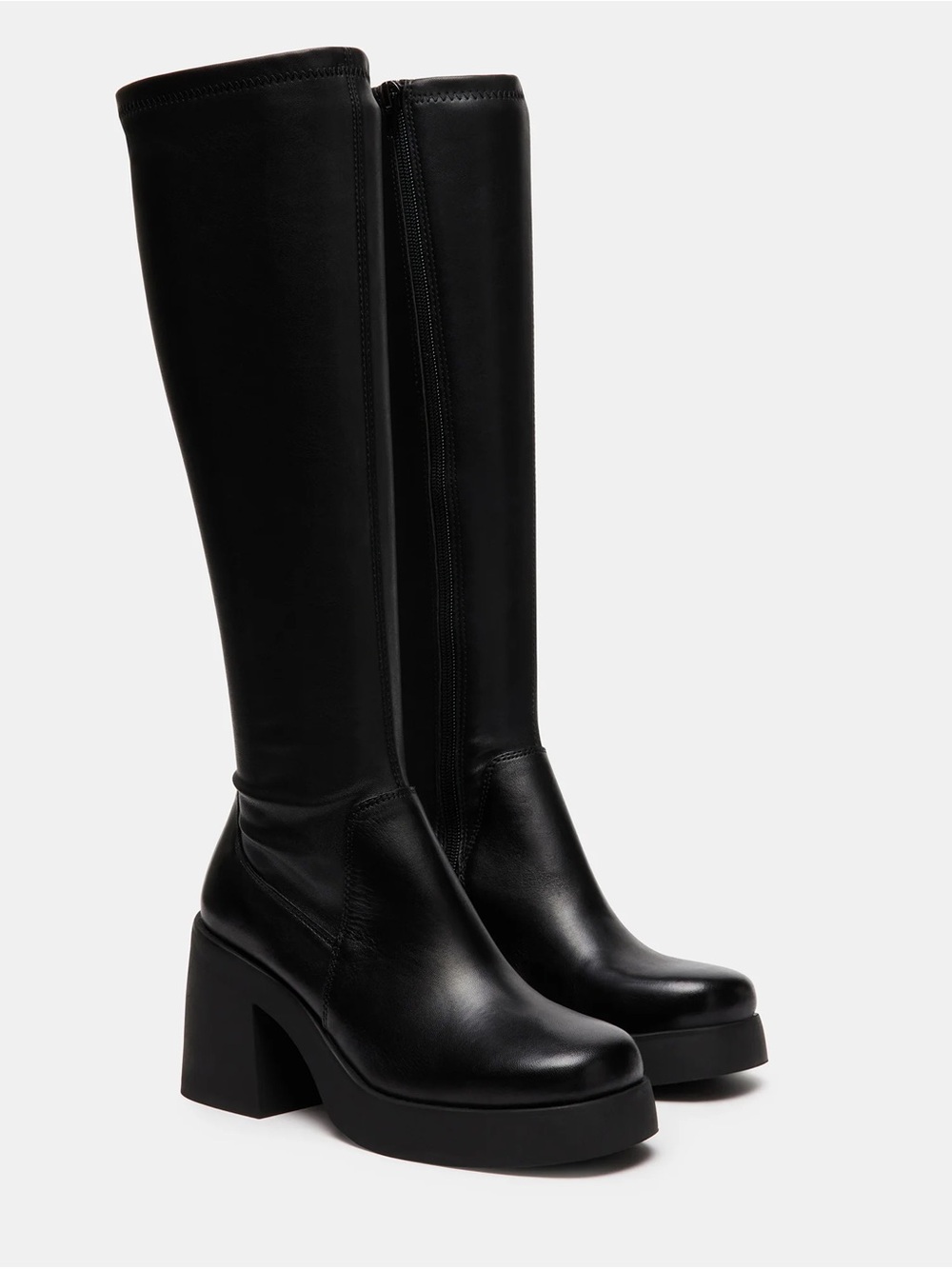 NWOT Steve Madden Berkleigh Black Knee High Platform Block Heel Boots